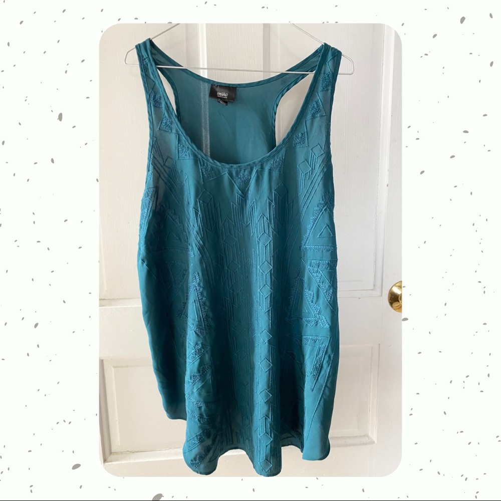 Teal Flowy Tank - Size Medium